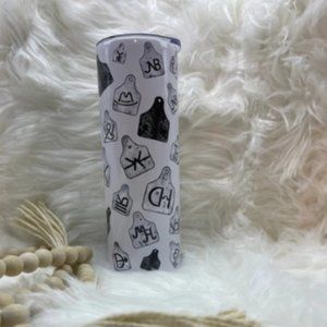 Ear Tag Tumbler with Straw